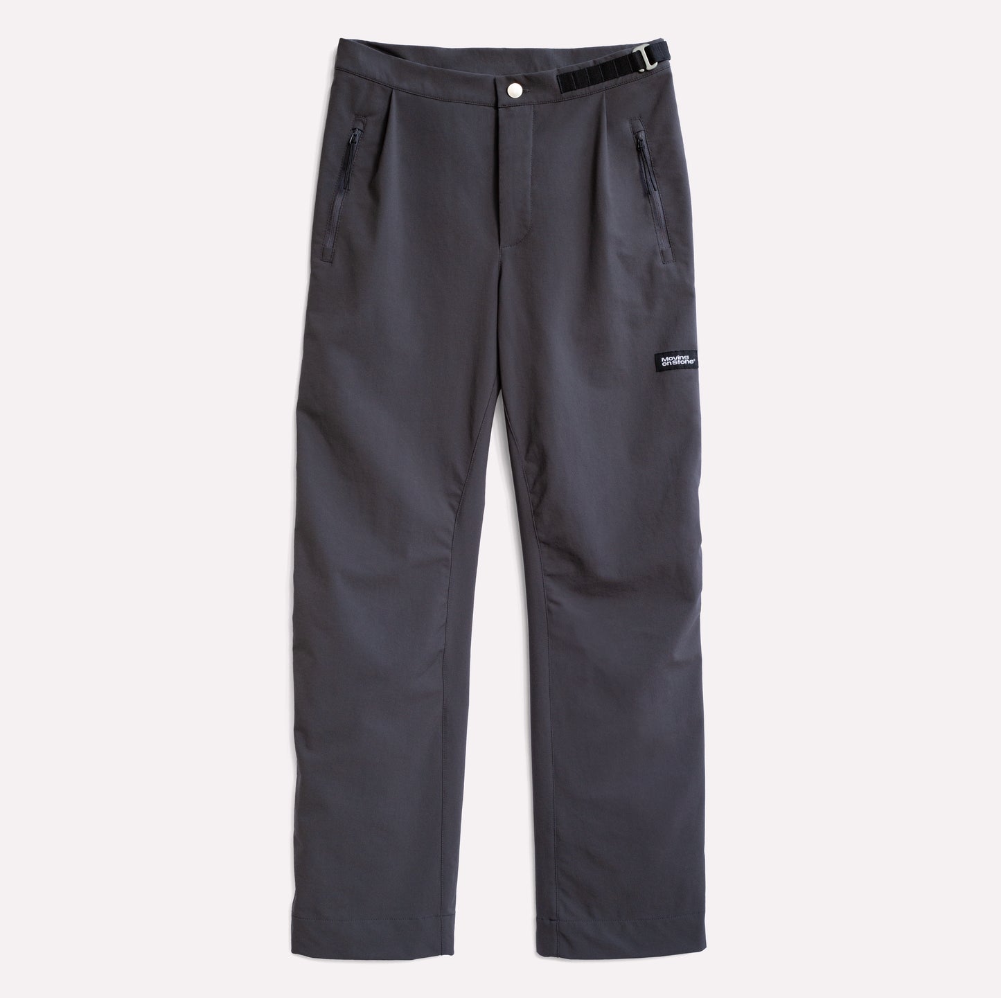 Technical performance grey climbing pants.