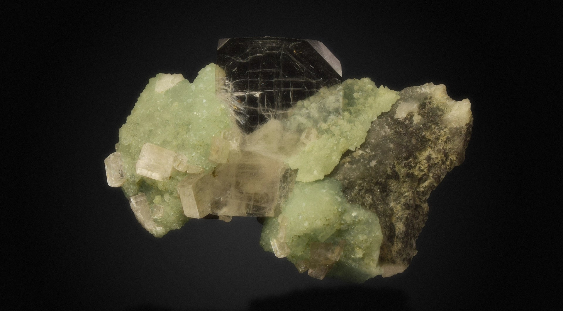 Crystal in front of black background.