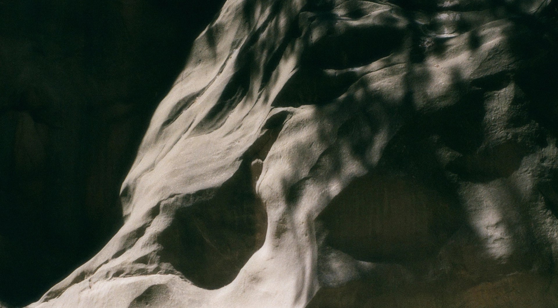 Sandstone boulder in the sunlight.