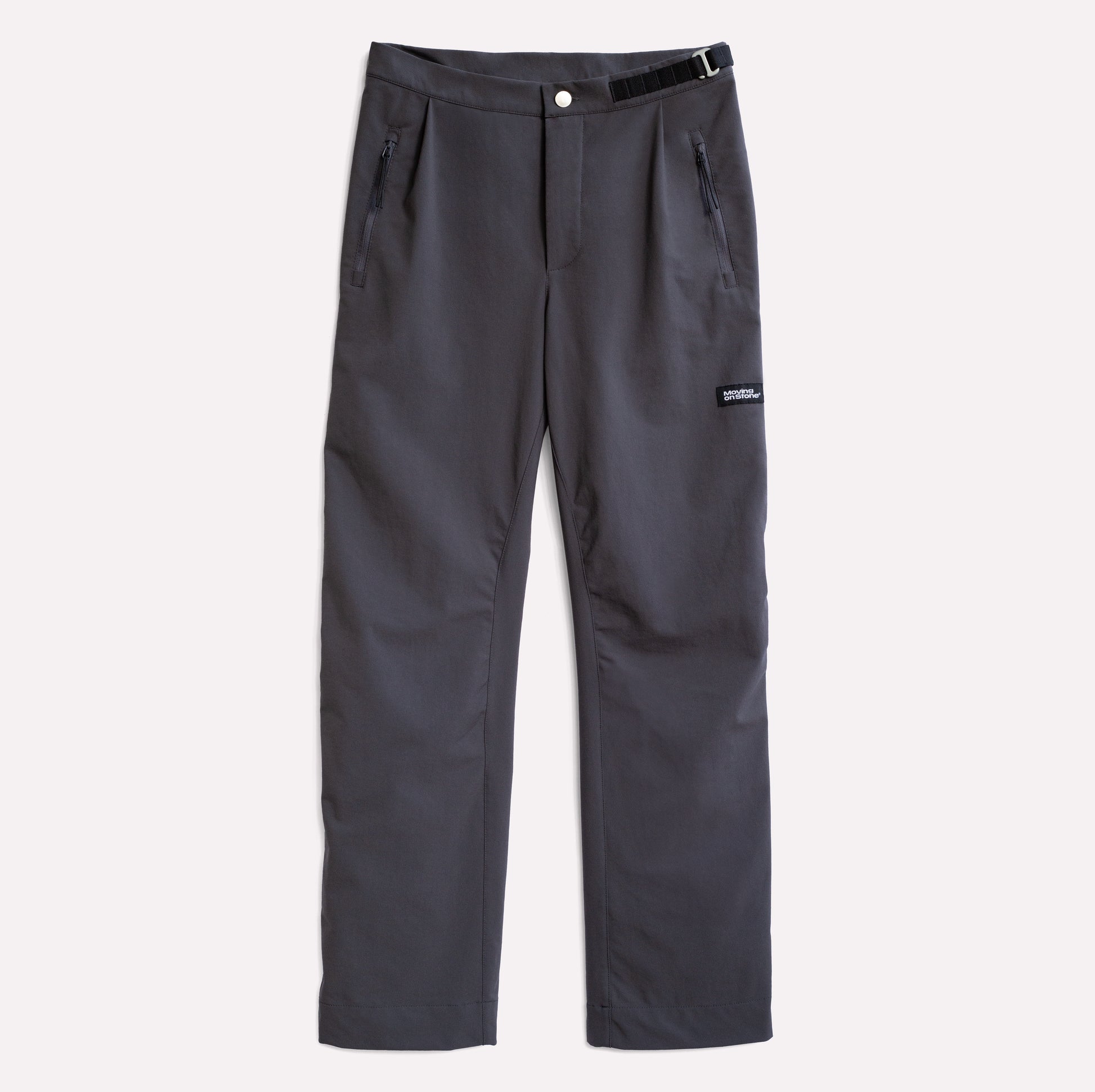 Technical performance grey climbing pants.