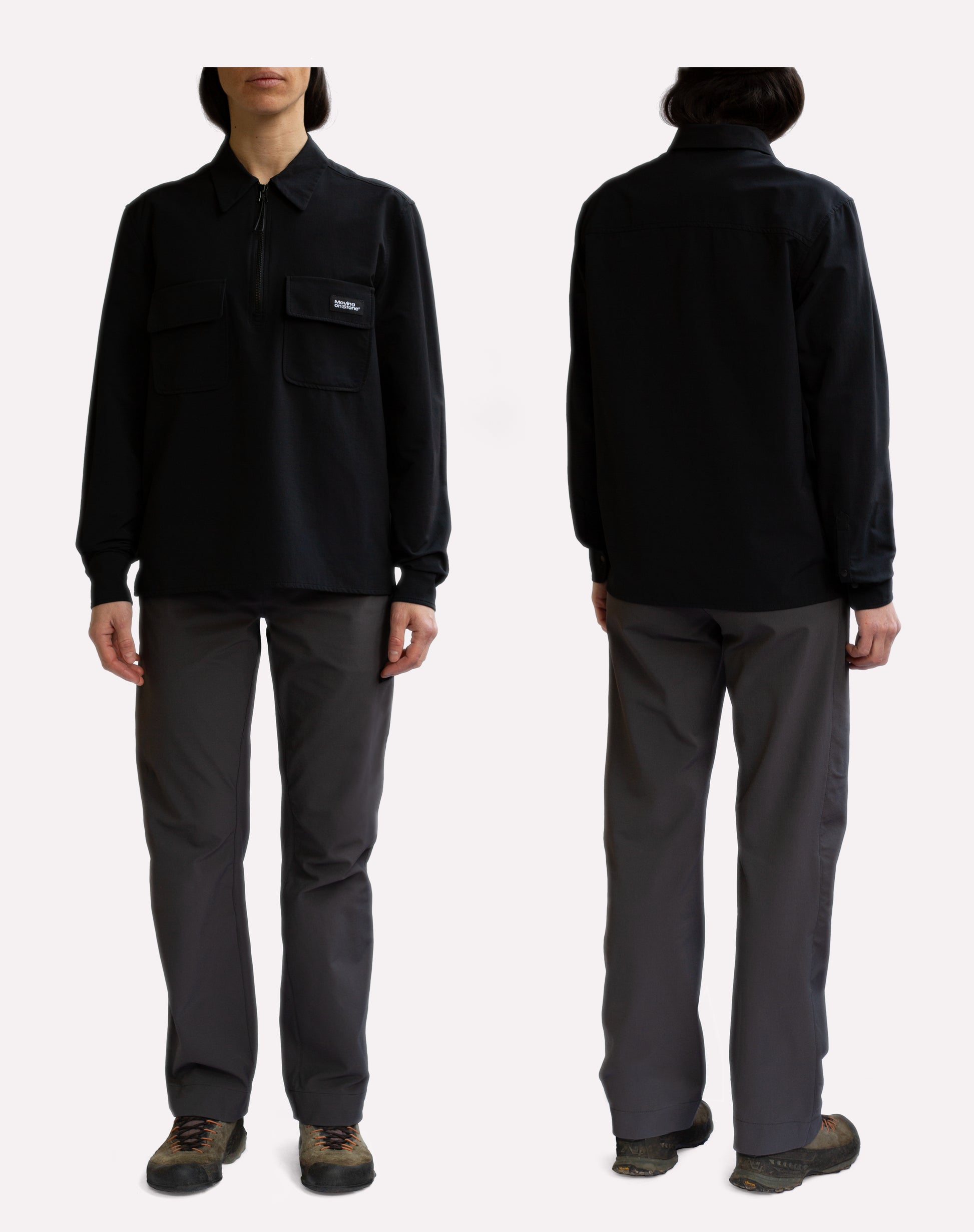 Lightweight softshell climbing shirt.