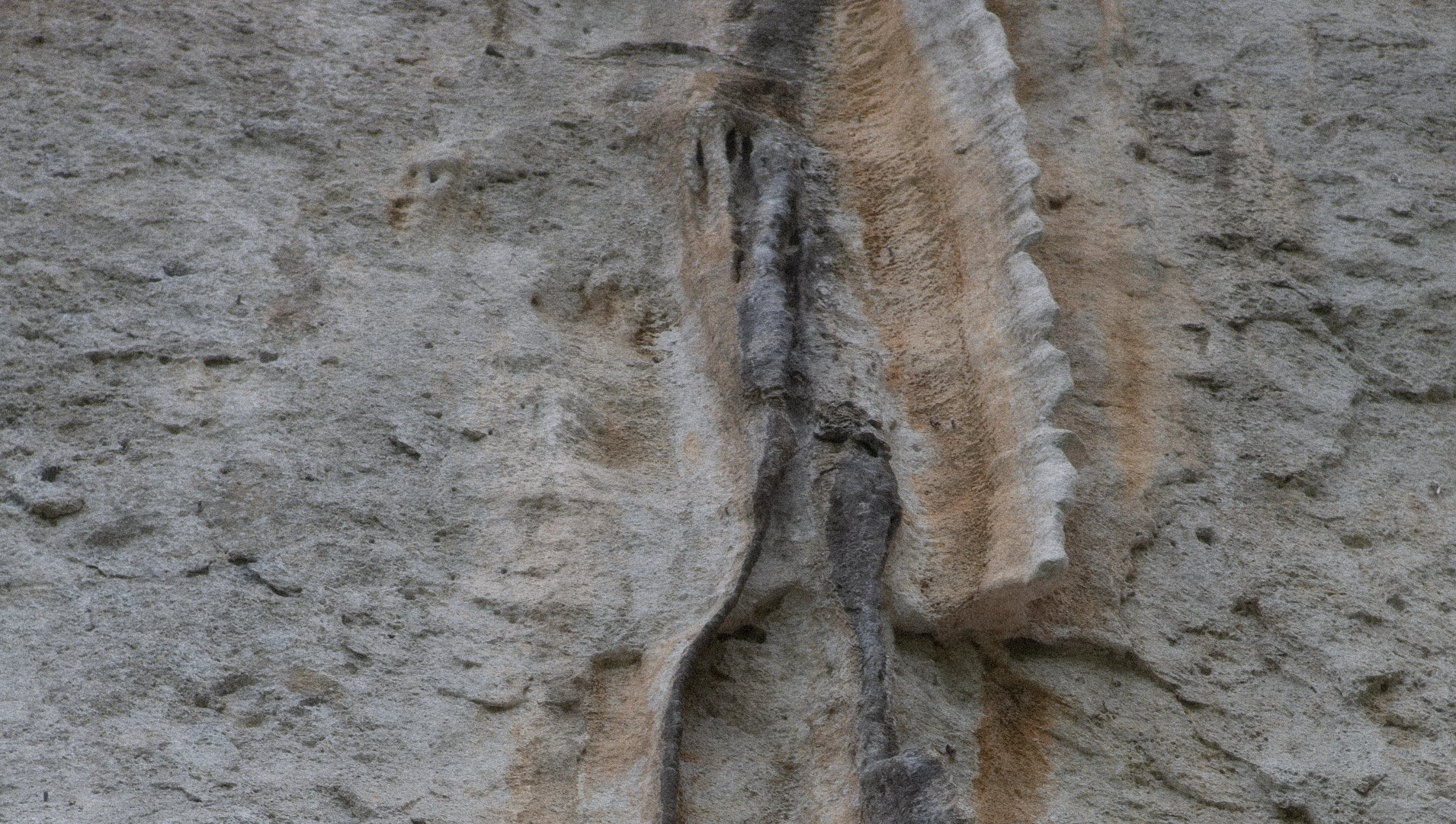 Limestone tufa in climbing area Camaiore Italy.