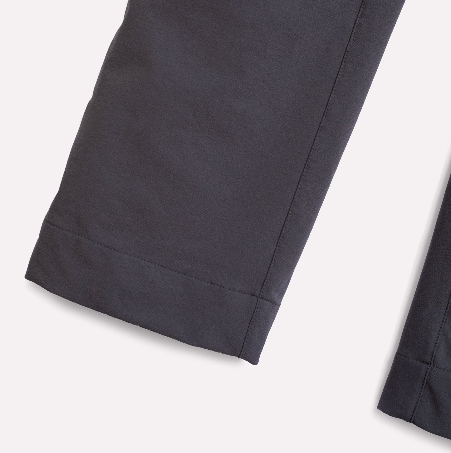 Grey climbing pant detail.