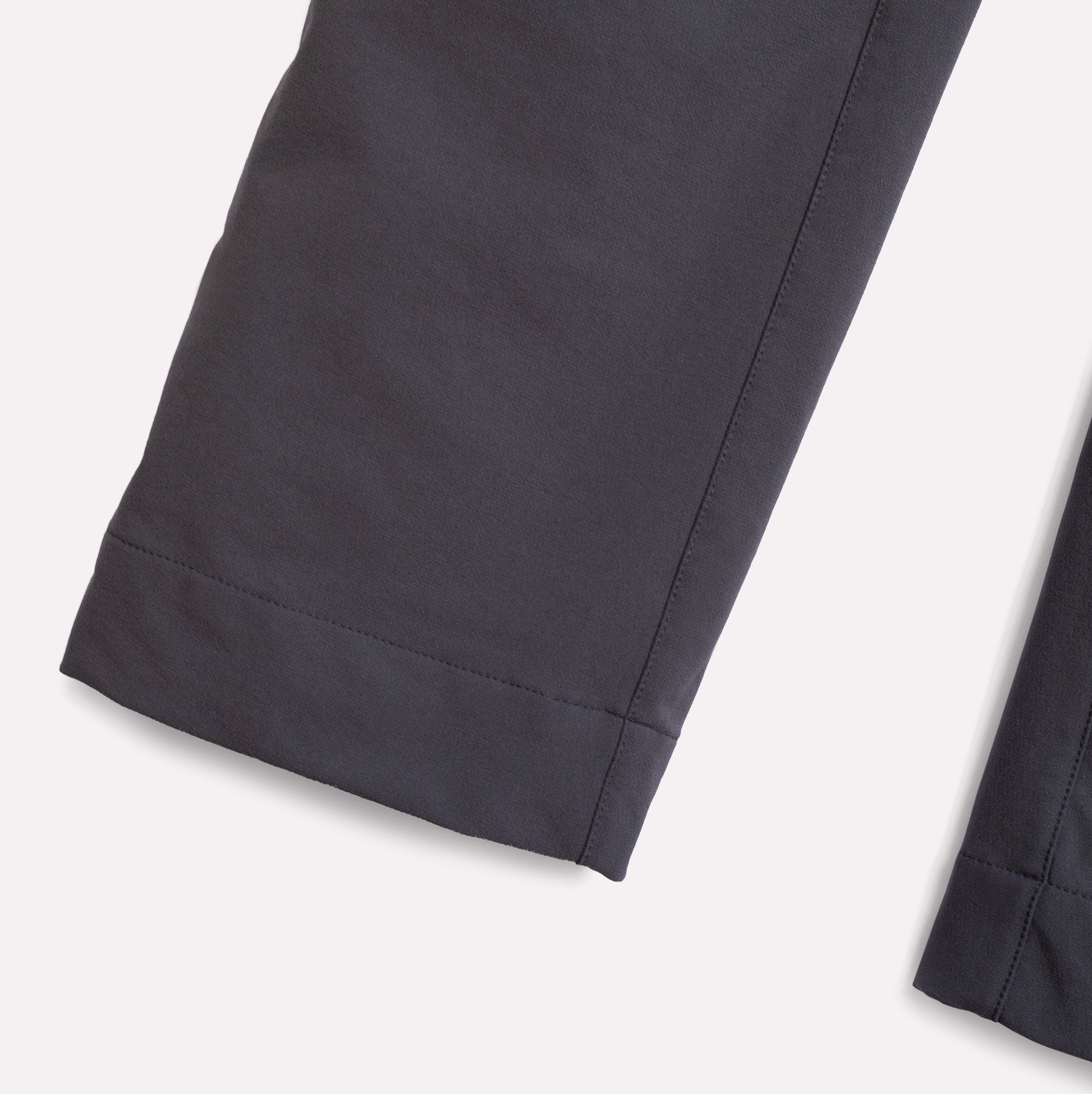 Grey climbing pant detail.